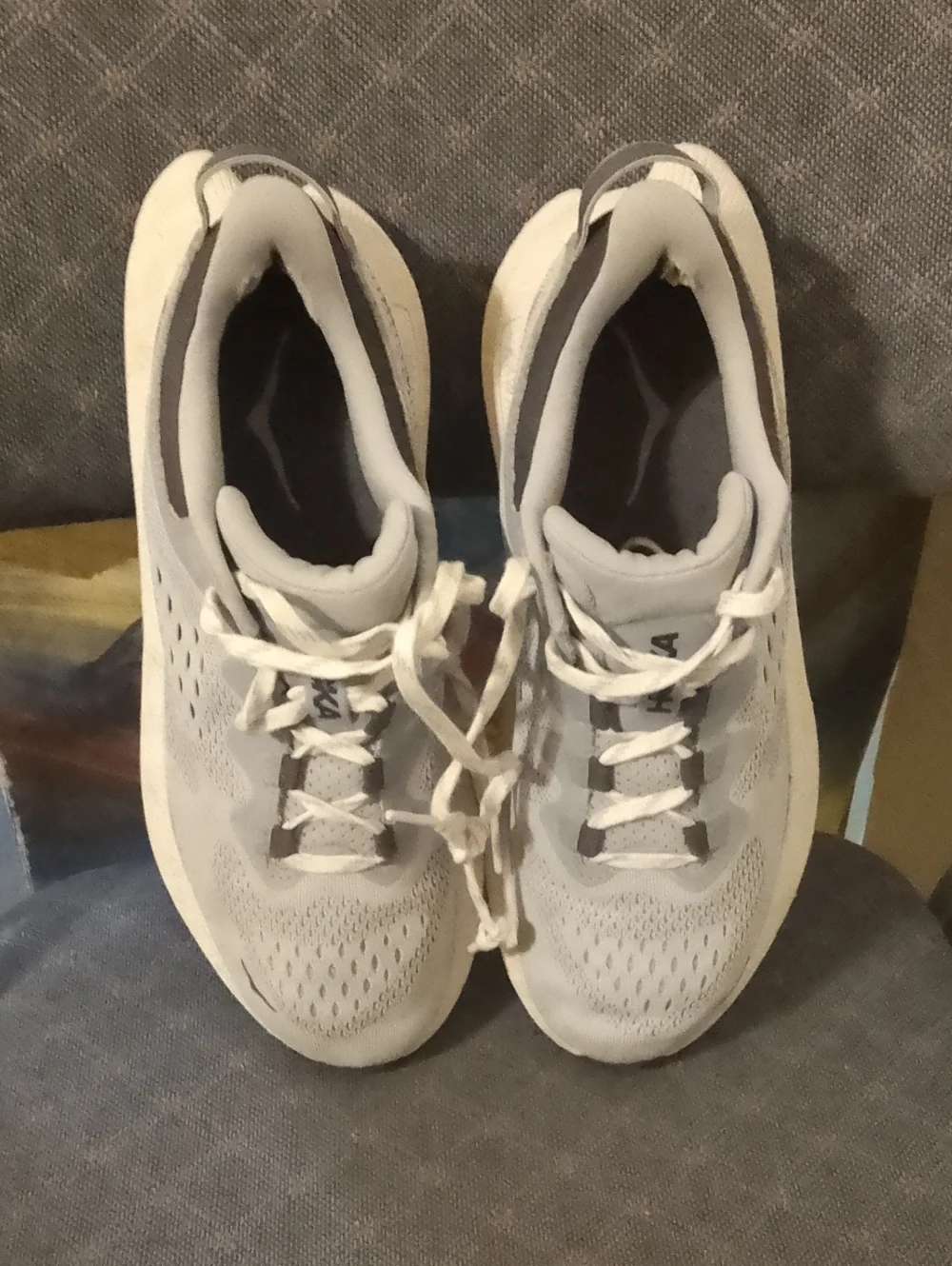 Hoka White and Gray Men’s Sneakers